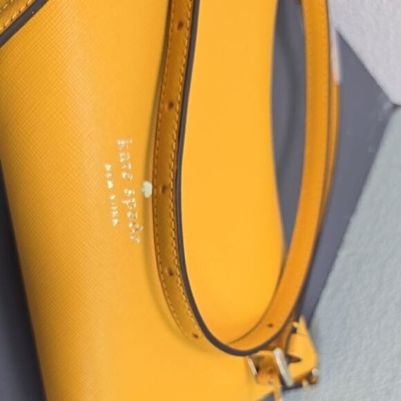 Kate Spade New York "Sadie" Daffodil Yellow Leather Crossbody Bag - Picture 6 of 13